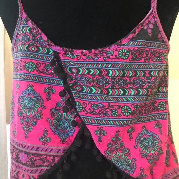 Floral Crop Tank Top open back - Picture 5 of 7
